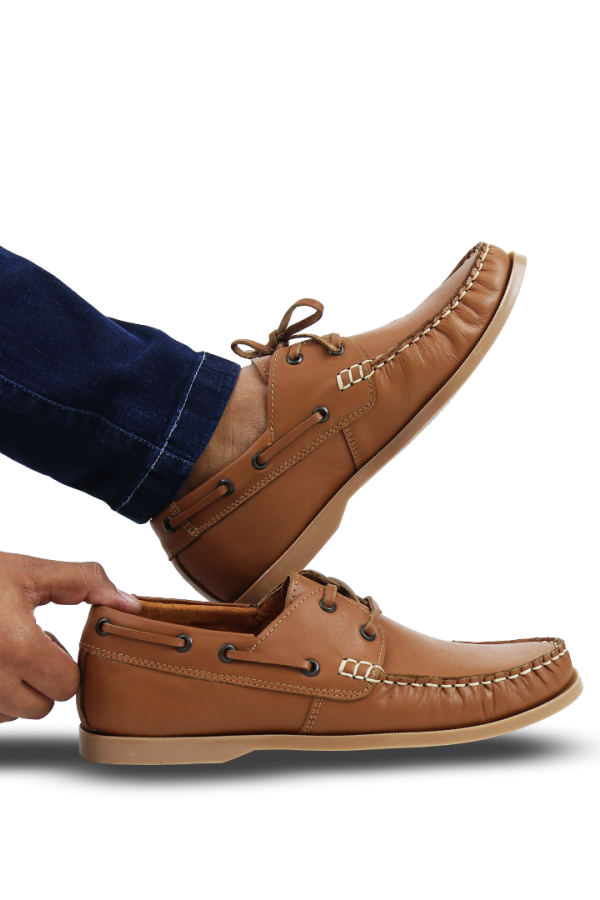 Zapato Casual De Caballero Tipo Mocasín Nautico color Miel marca Rams Cottons